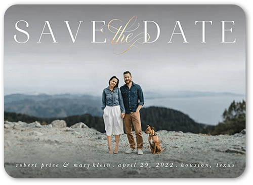 Save the Date Cards: Elegant Type 5x7 Flat White 1 Photo Signature Smooth Cardstock Rounded Shutterfly | Shutterfly