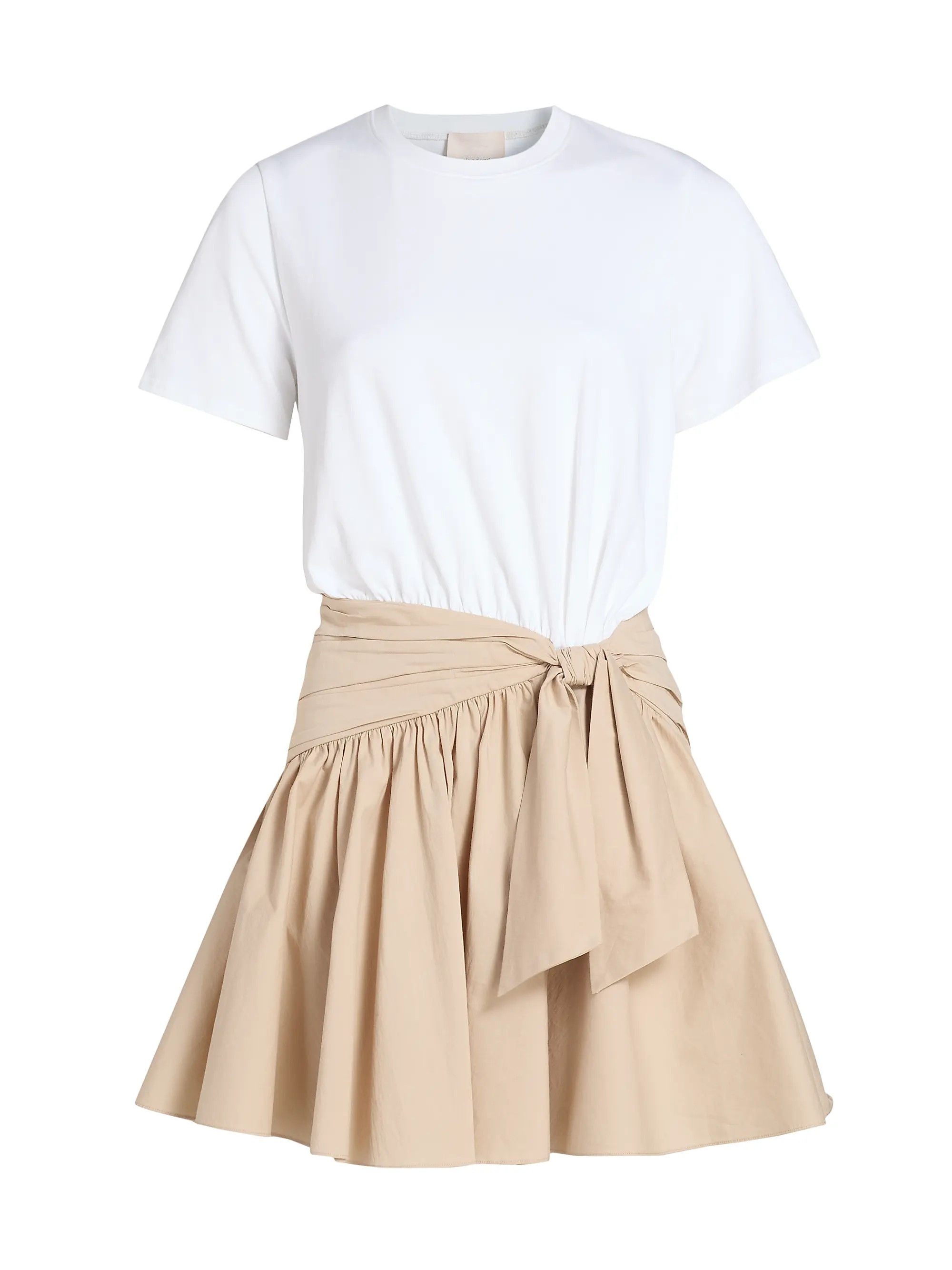 Leslie Cotton Combo Crewneck Minidress | Saks Fifth Avenue