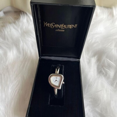 Yves Saint Laurent YSL Heart Shaped Watch Watch Silver Vintage Citizen W/ box 2  | eBay | eBay US