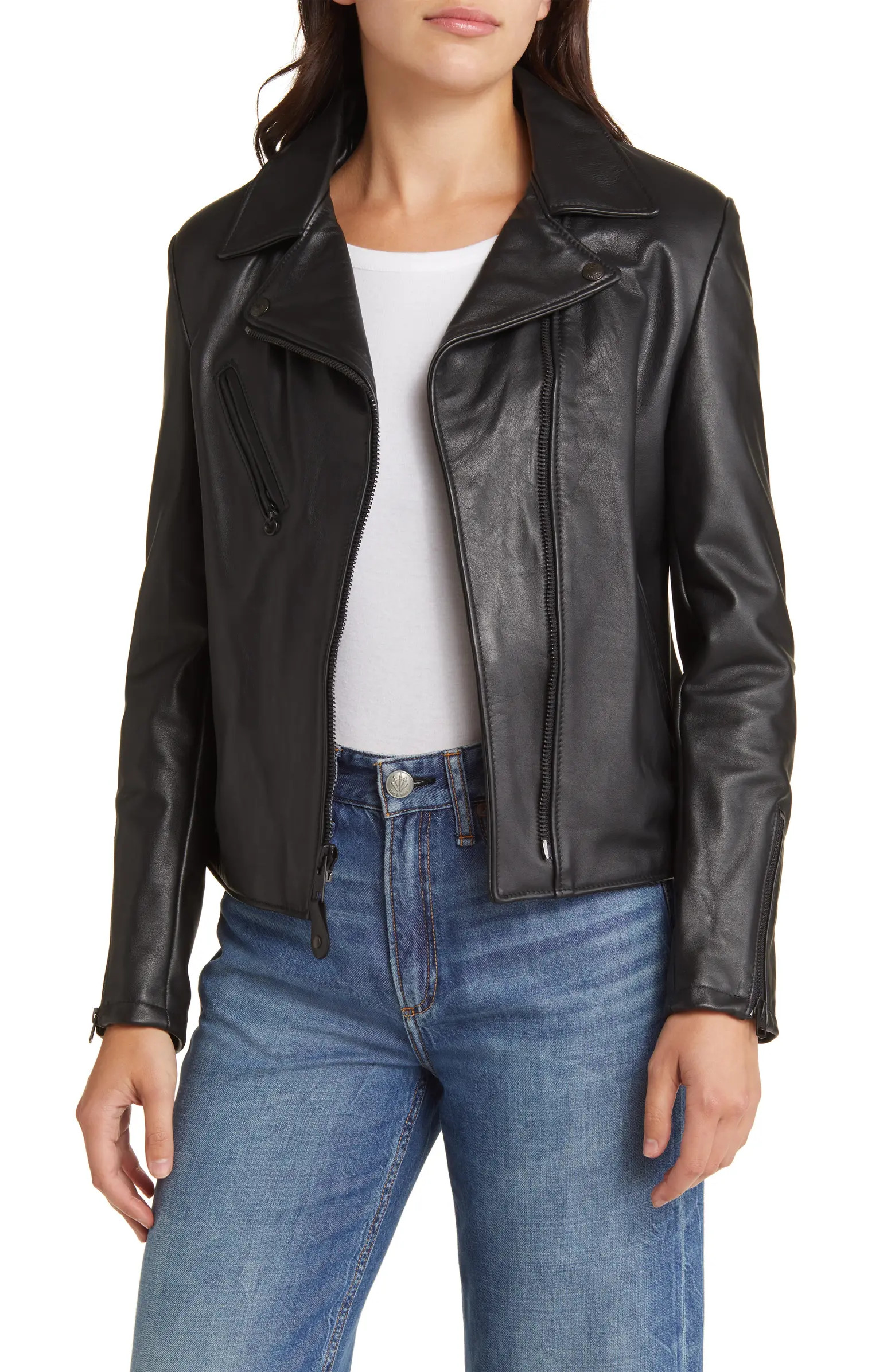 Clean Perfecto Asymmetric Leather Moto Jacket | Nordstrom
