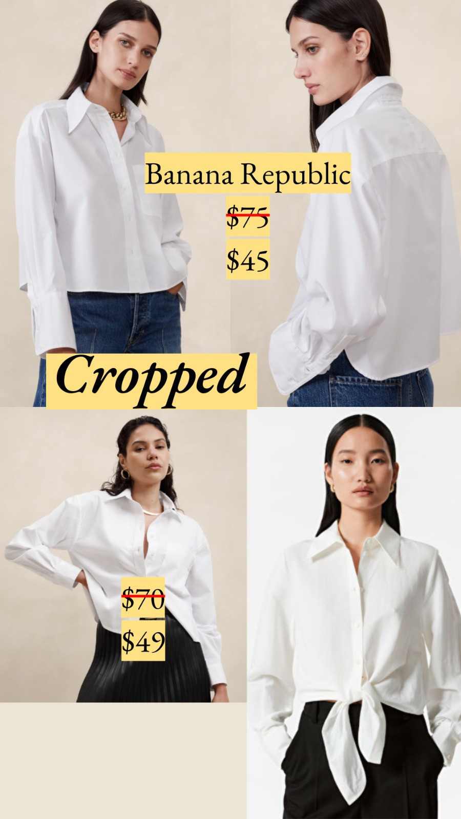 "Meet the button-down that solves the eternal ""to tuck or not to tuck"" debate. Cut at the hip, these cropped shirts create an intentional silhouette that works beautifully with today's higher-rise pants, jeans, or skirts. "

#LTKStyleTip #LTKFindsUnder50 #LTKWorkwear