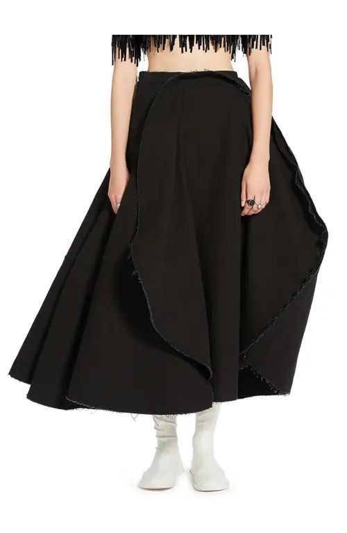 SPORTMAX Nadar Cotton Skirt in Black at Nordstrom, Size 8 | Nordstrom