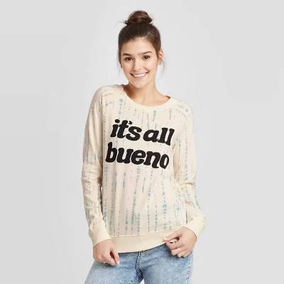 Women's It's All Bueno Sweatshirt - Zoe+Liv (Juniors') - Ivory | Target