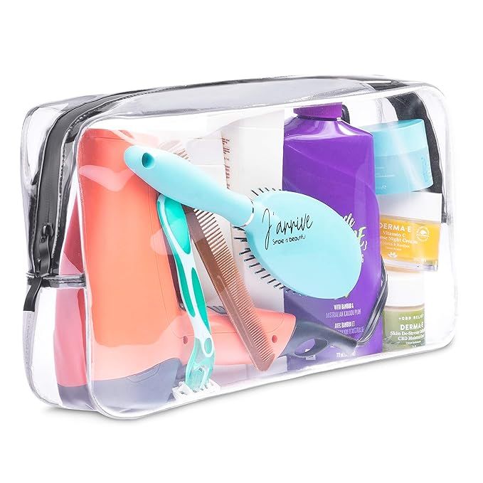 Extra-Large Capacity Clear Toiletry Travel Bag/Transparent Waterproof Leakproof/For Men and Women... | Amazon (US)