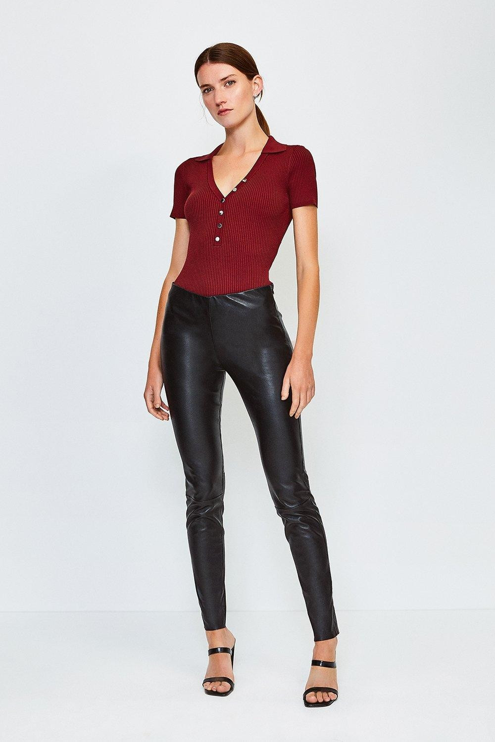 Lydia Millen Stretch Leather Legging | Karen Millen UK + IE + DE + NL