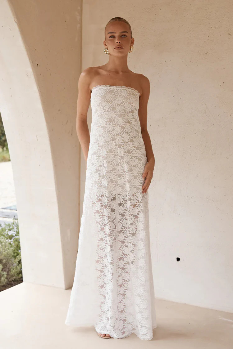 Kinera Maxi Dress - White | Confête