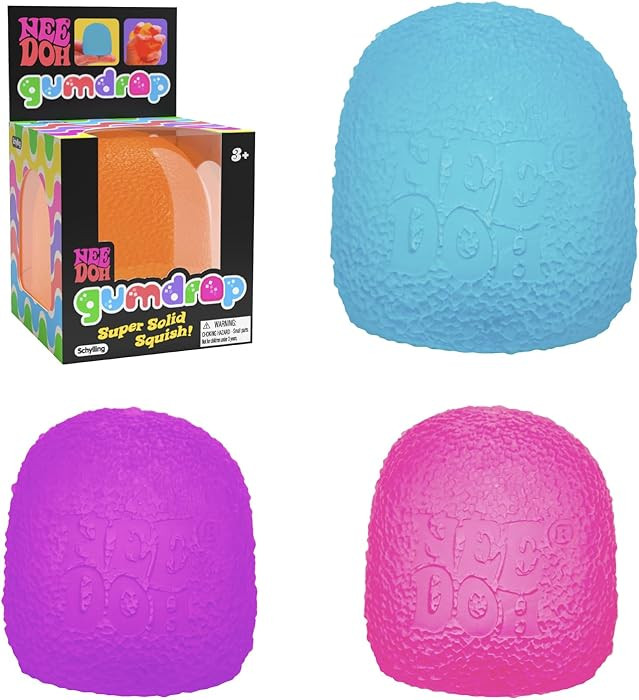 Schylling NeeDoh Gumdrop - Textured Sensory Toy with Super Solid Squish - 2.5" Tall - Colors May ... | Amazon (US)