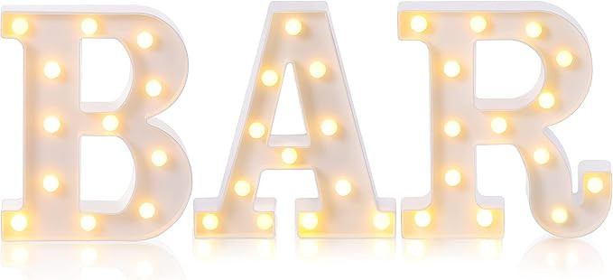 3 Pieces LED Letter Light Letter BAR Sign Alphabet Letter Sign LED Letter Light Battery Powered N... | Amazon (US)