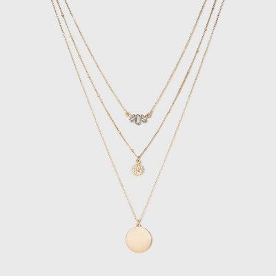 SUGARFIX by BaubleBar Embellished Layered Pendant Necklace - Gold | Target