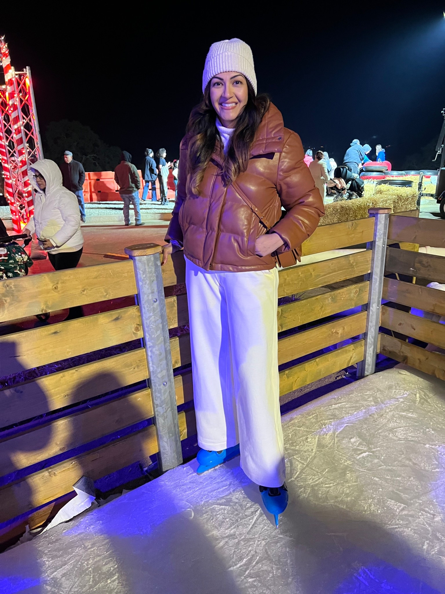 Ice skating outfit. Wearing the most comfortable set from Alo and leather puff jacket. 

#LTKActive #LTKSeasonal #LTKCyberWeek