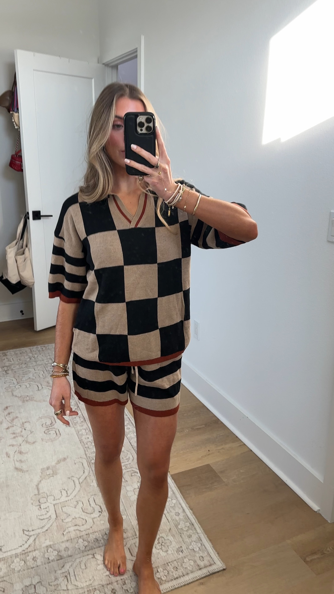 Amazon size small Aoysky Womens 2 Piece Outfits Sweater Sets Color Block Striped Half Sleeve V Neck Knit Tops Shorts Lounge Matching Set

#LTKootd #LTKSaleAlert #LTKSeasonal