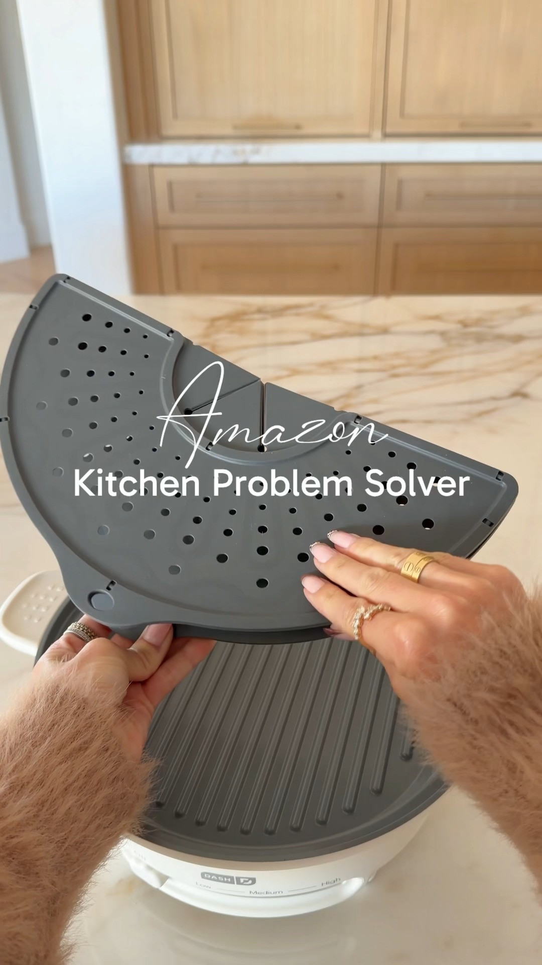 This foldable silicone splatter screen keeps the cooking mess under control ✨ It helps prevent greasy splatters and makes cleanup so much easier. Plus, it folds away neatly when you’re done! 

 #LTKfoodie #LTKHome