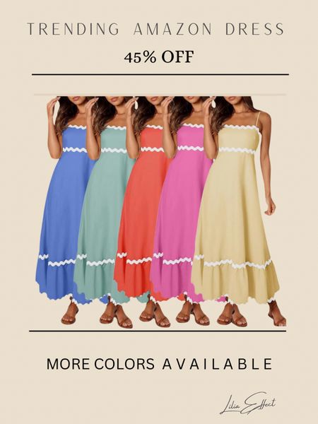 Trending Amazon maxi summer dress with spaghetti straps available for less than $30 with code 45J16G86 !

More colors available 

Summer Spaghetti Straps Sleeveless Backless Sundress Flowy Smocked Lace Swing A Line Midi Dress • brunch dress • wedding guest dress 

#LTKWedding #LTKSummerSales #LTKSaleAlert