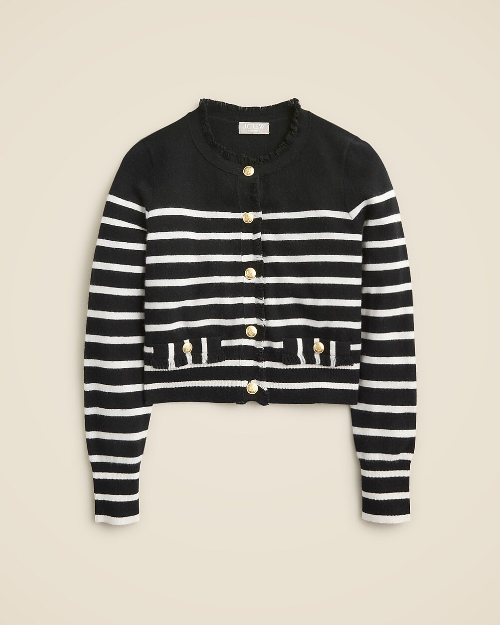 Cashmere fringe-trim sweater lady jacket | J. Crew US
