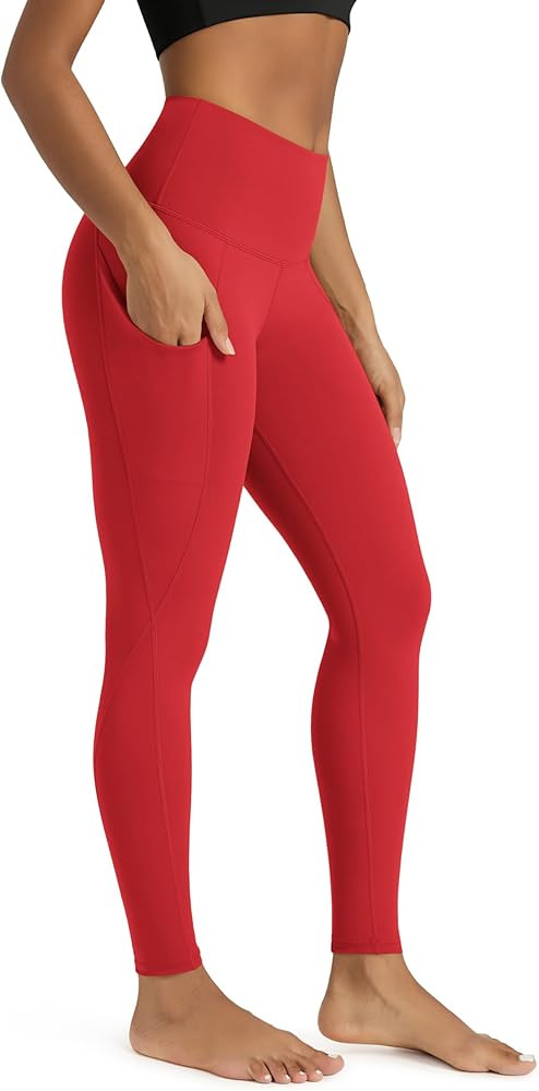 ODODOS Women's High Waisted Yoga Leggings with Pockets, Tummy Control Non See Through Workout Ath... | Amazon (US)