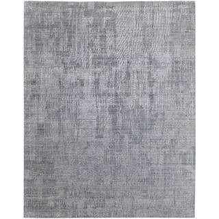 8 ft. x 10 ft. Light Blue and Silver Abstract Hand Woven Worn Faded Area Rug | The Home Depot
