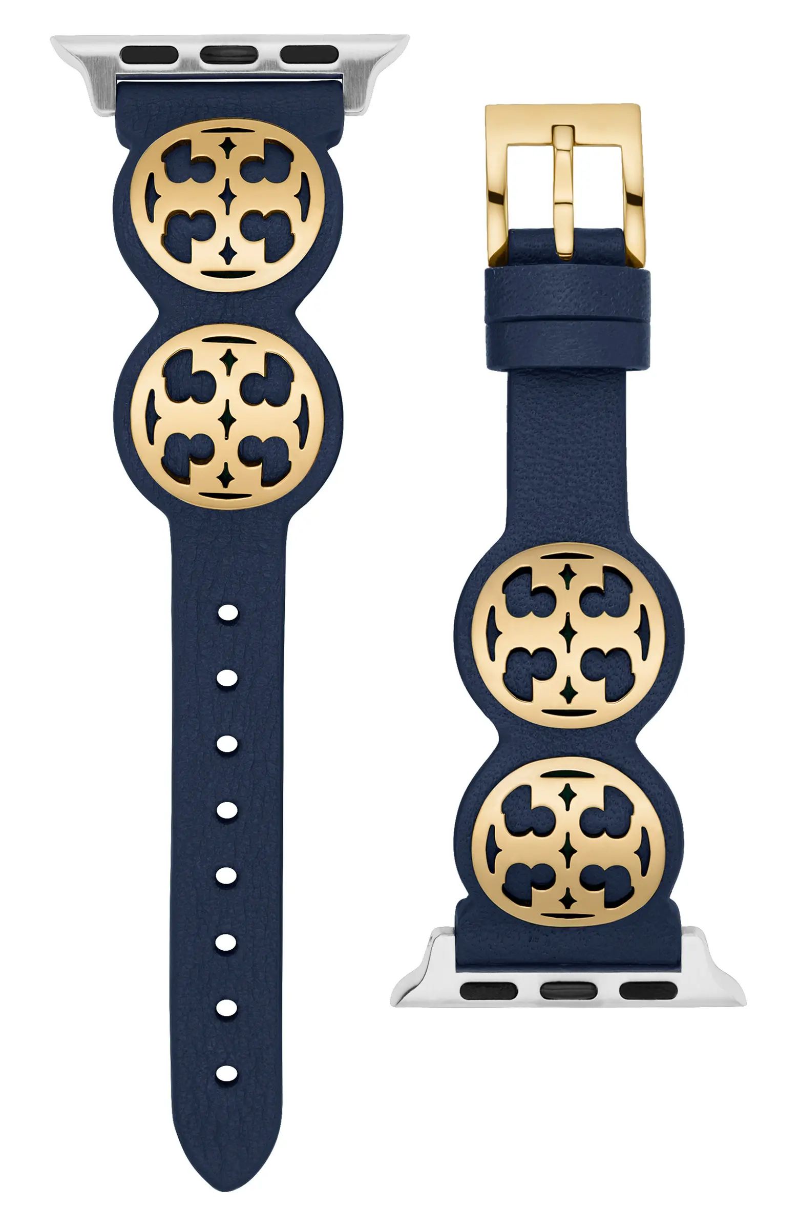 Tory Burch The Miller Leather Strap for Apple Watch® 38mm/40mm | Nordstrom | Nordstrom