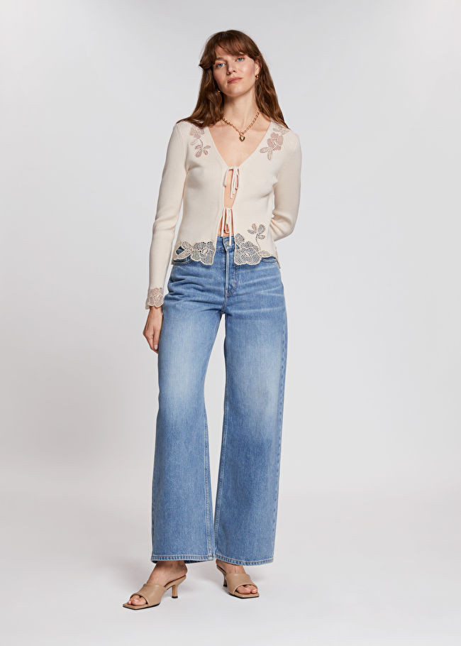 Floral Lace Embellished Cardigan | & Other Stories US