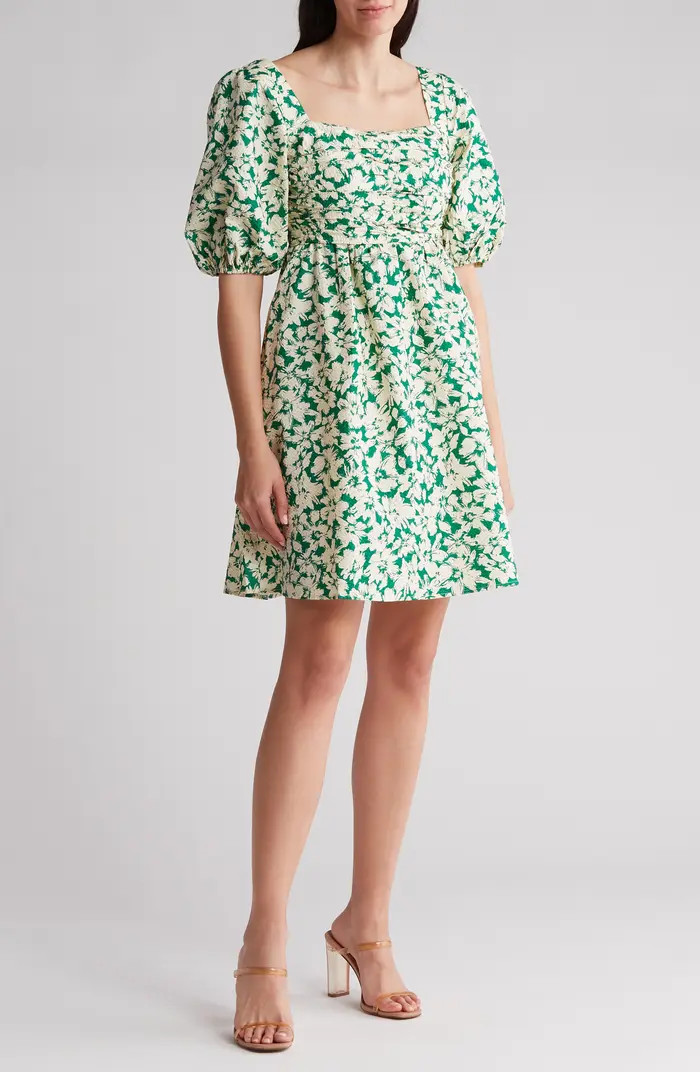 FRNCH Emy Floral Puff Sleeve Minidress | Nordstromrack | Nordstrom Rack