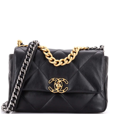 19 Flap Bag Quilted Leather Medium | Rebag