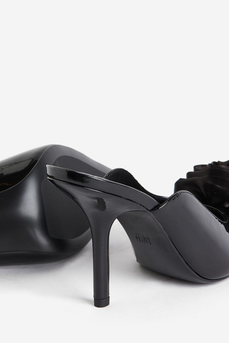 Appliquéd heels - Black - Ladies | H&M GB | H&M (UK, MY, IN, SG, PH, TW, HK)