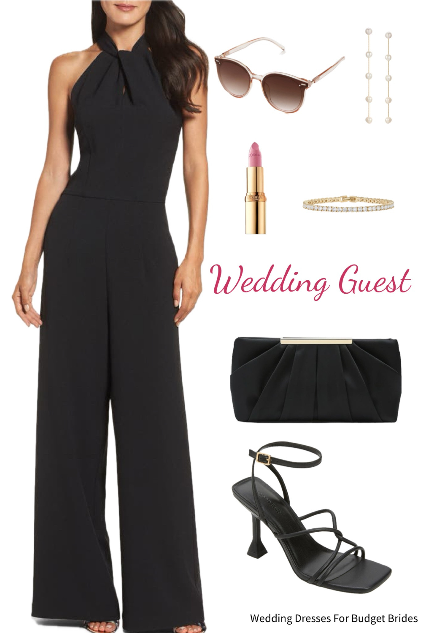 Chic and affordable wedding guest outfit idea.

#weddingguestjumpsuit #blackoutfit #semiformalwedding #blackheels #destinationwedding

#LTKWedding #LTKSeasonal #LTKStyleTip