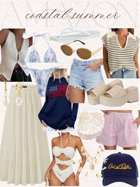 Amazon Coastal summer fashion finds for vacation! Trendy coastal outfit ideas for a beach trip. #Founditonamazon #amazonfashion #inspire #womensstyle Amazon fashion outfit inspiration 

#LTKFindsUnder100 #LTKSeasonal #LTKStyleTip