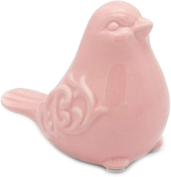Saideke Home Pink Glazed Small Ceramic Chubby Bird Figure Ornaments,Animal Model Gift for Home Ga... | Amazon (US)
