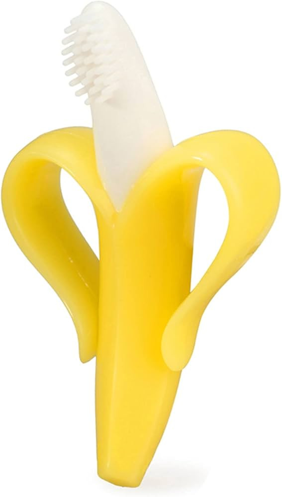 Banana Teether, Soothing Pain Relief Soft Silicone Train Baby Toothbrush, Teething Toys for Babie... | Amazon (US)