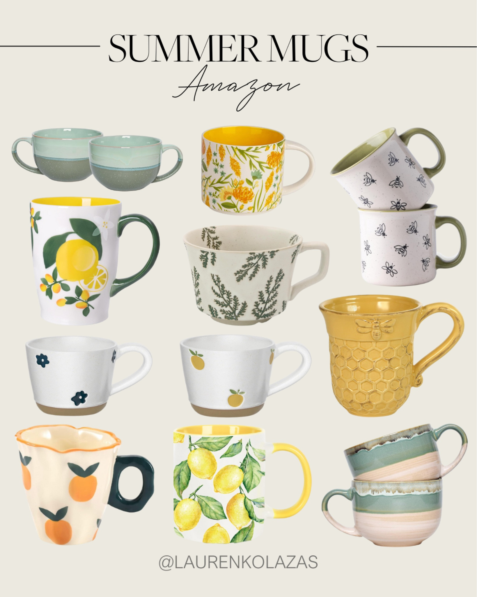 Delight yourself with a cup of coffee, tea, or hot cocoa when you use these lovely Summer mugs from Amazon! Choose printed or colorful ones with the variety of options available!
#ceramicmugs #kitchenware #coffeelover #giftideas

#LTKFindsUnder50 #LTKSeasonal #LTKHome