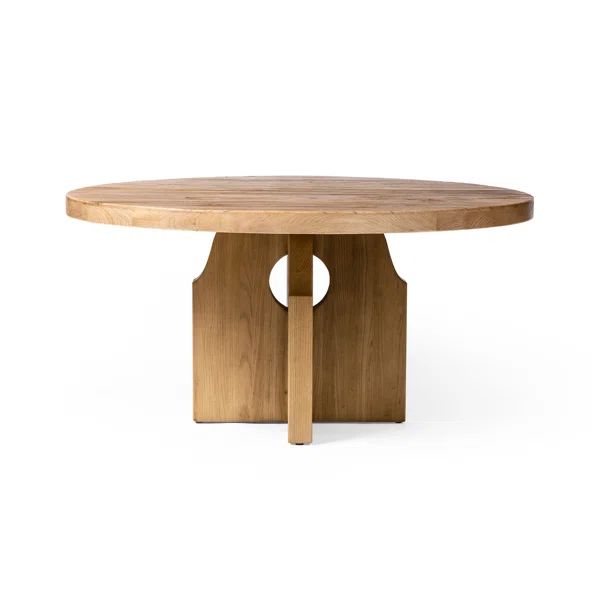 Cheshire 60" Elm Solid Wood Pedestal Dining Table | Wayfair North America