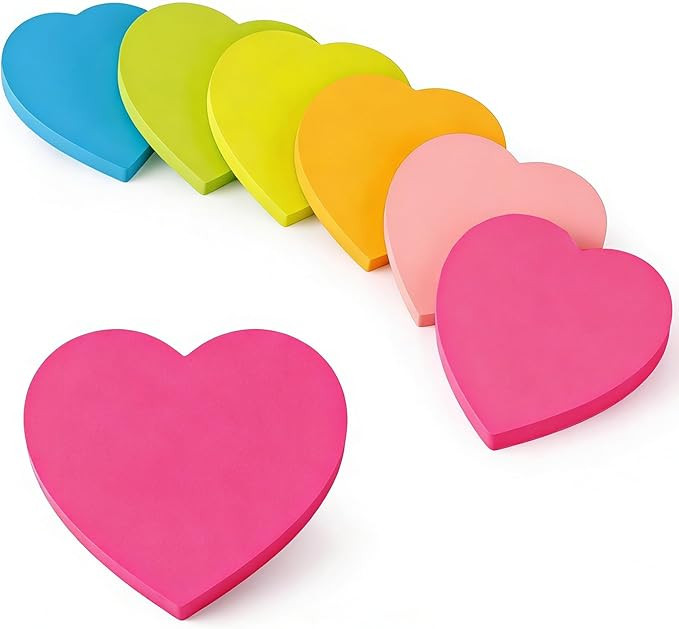 Valentines Gifts - 6 Pads Heart Sticky Notes | Valentines Party Favors Supplies for Women - Post ... | Amazon (US)