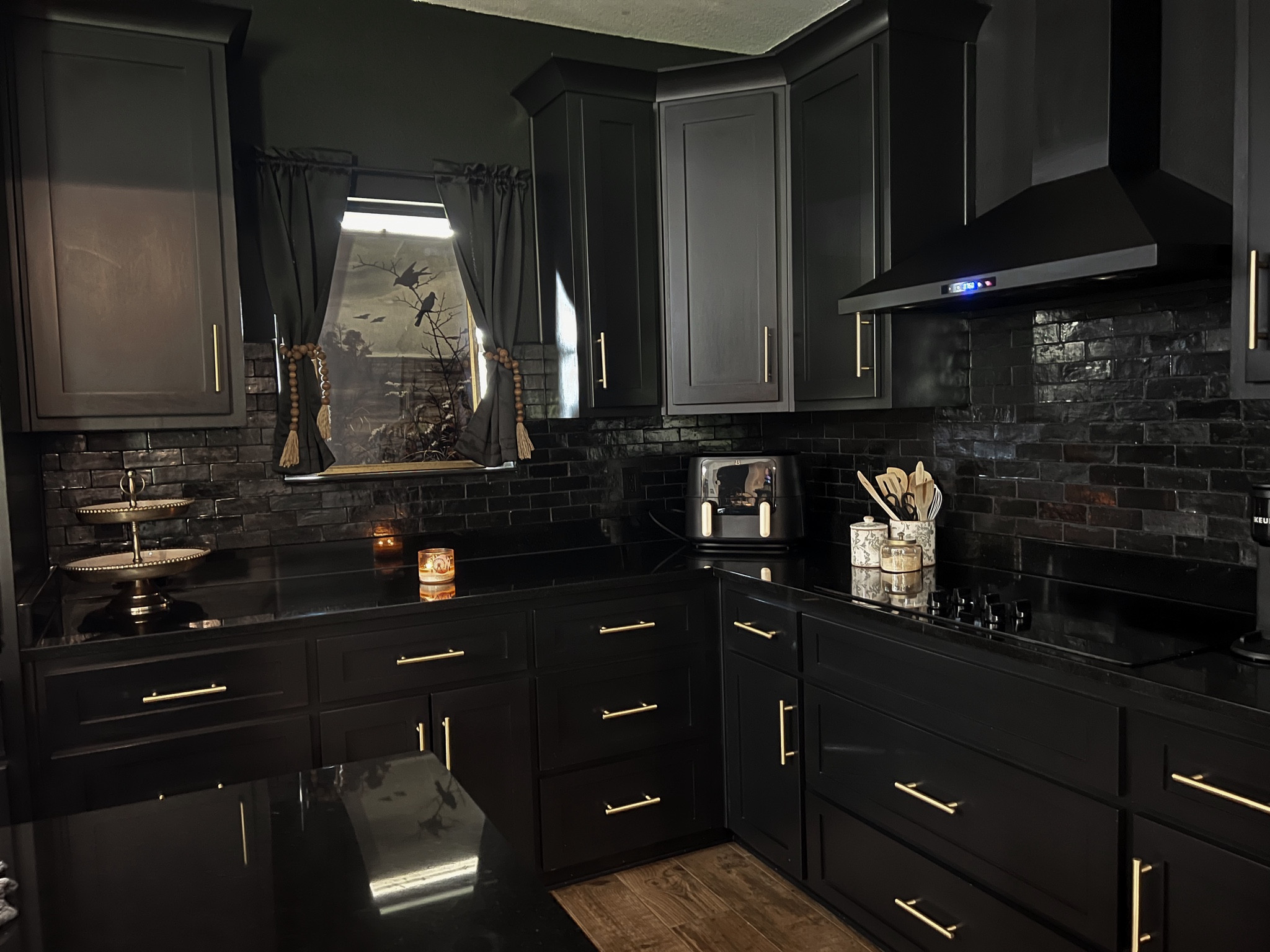 Dark and moody kitchen

#LTKFindsUnder100 #LTKHome #LTKOver40