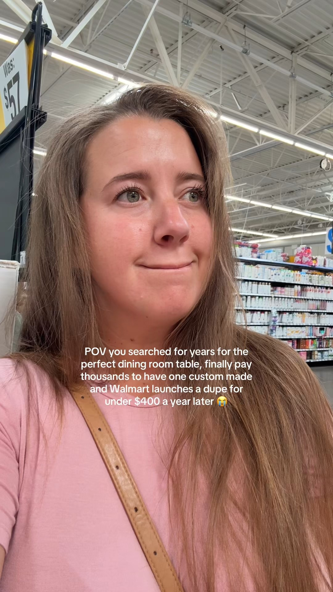 When Walmart drops a dupe to your customer made dining table for less than $400 😅😭