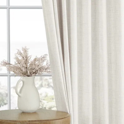 Birglinde Faux Linen Textured Thermal 100% Blackout Curtains for Bedroom Living Room Rod Pocket/Ring Clips | Wayfair North America