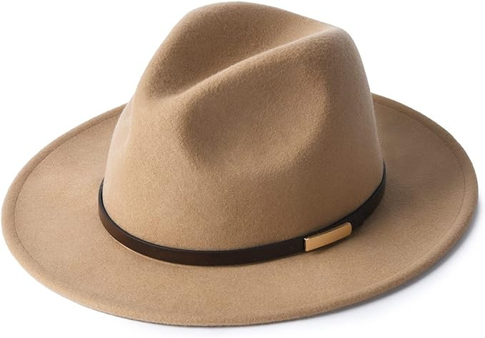 FURTALK Fedora Hats for Men Women 100% Australian Wool Felt Wide Brim Hat Leather Belt Crushable ... | Amazon (US)