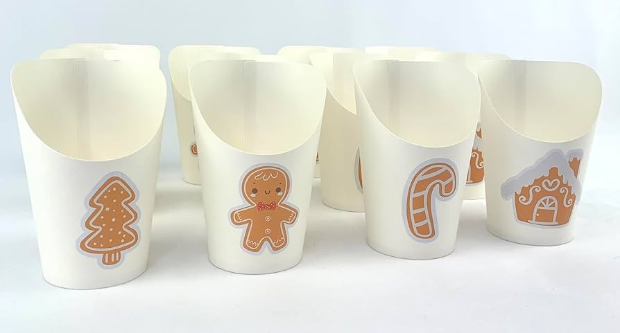 Stesha Party Gingerbread Theme Charcuterie Cups, Set of 12, 12 oz, Disposable Paper | Amazon (US)