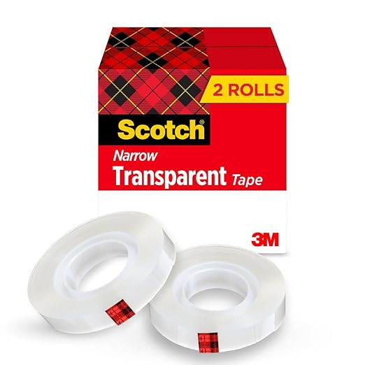 Scotch Transparent Tape, 1/2 in x 1296 in, 2 Rolls | Amazon (US)