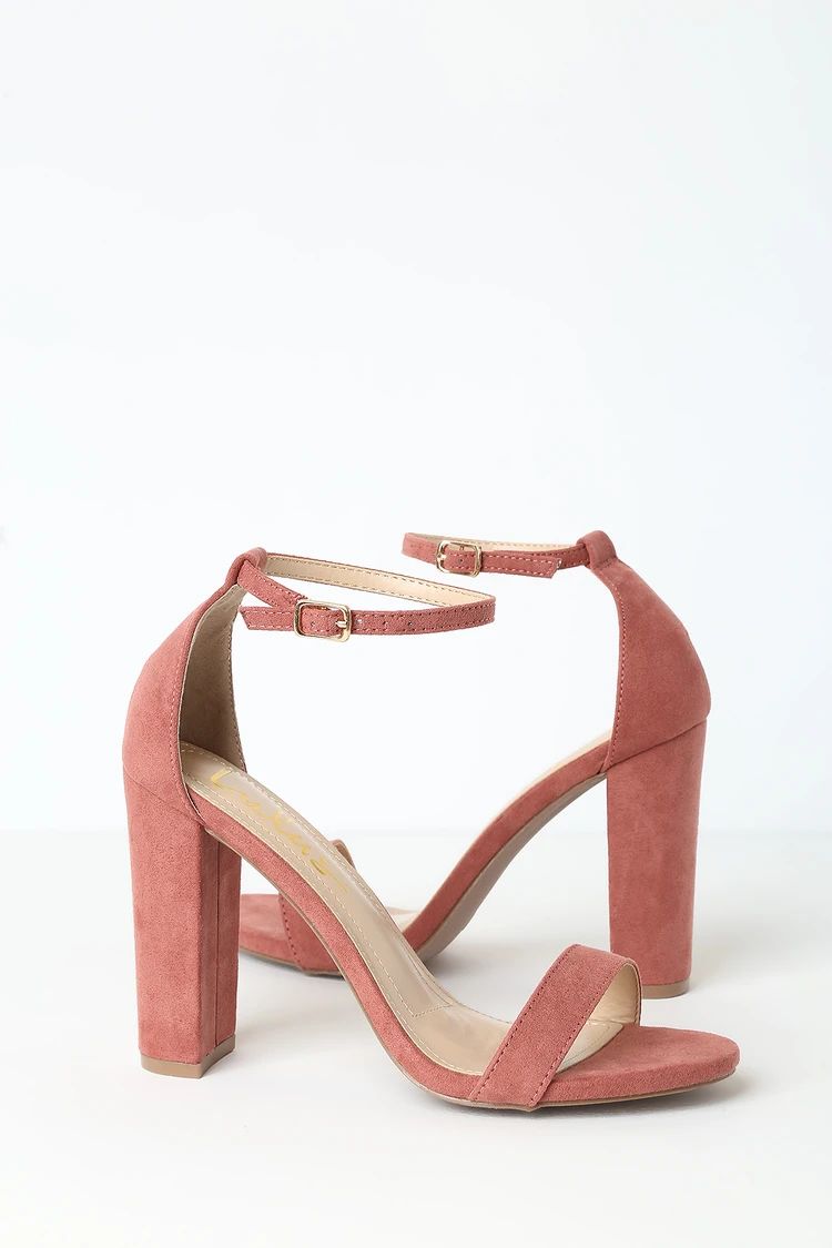 Taylor Rusty Rose Suede Ankle Strap Heels | Lulus (US)