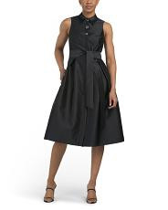 mikado sleeveless shirt dress with jewel buttons | TJ Maxx