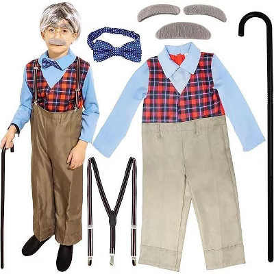 4E's Novelty Old Man Costume For Kids Boys - 100 Days of School Costume for Boys Grandpa Dress Up... | Target