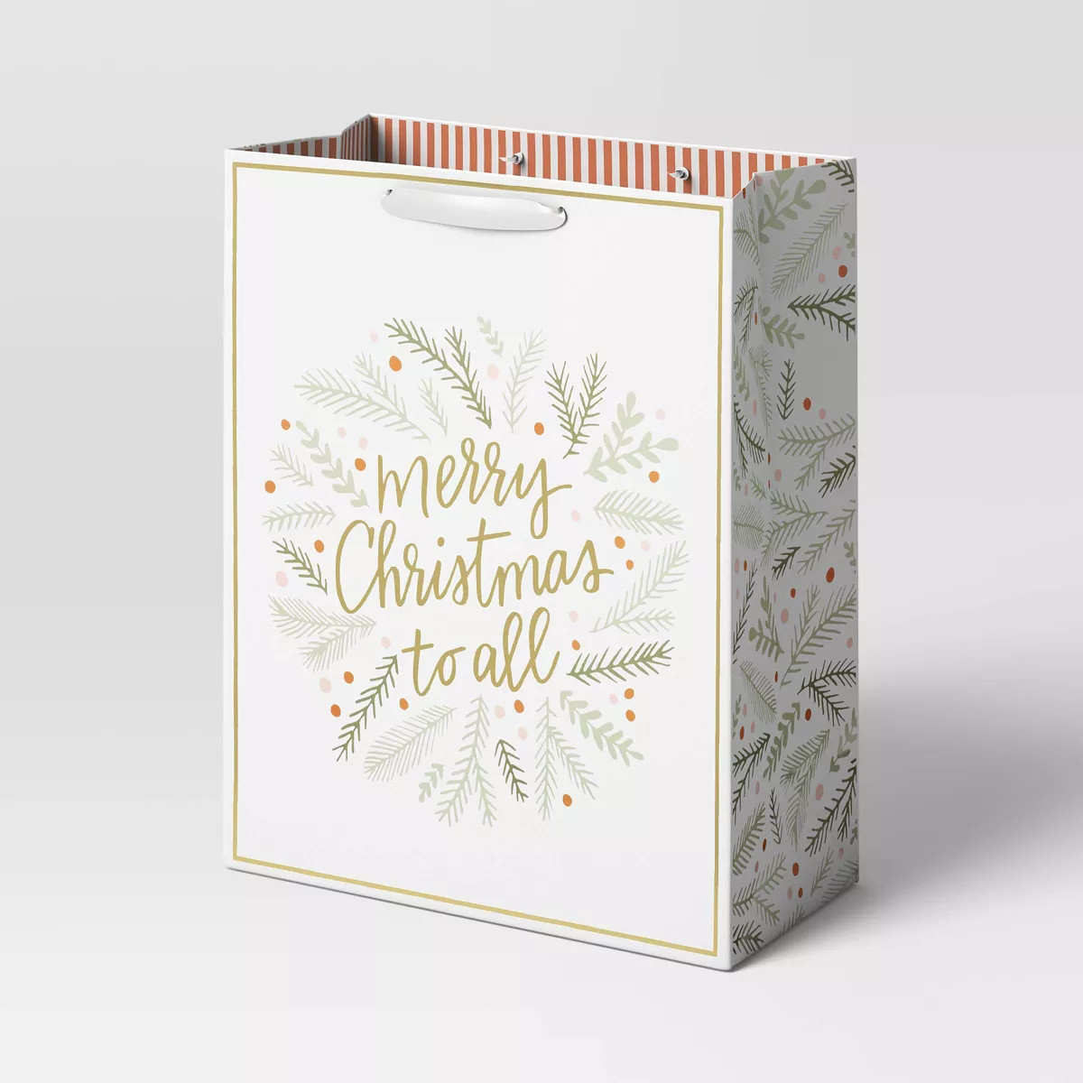 Large Cub 'Merry Christmas to All' Wreath Gift Bag White - Wondershop™ | Target