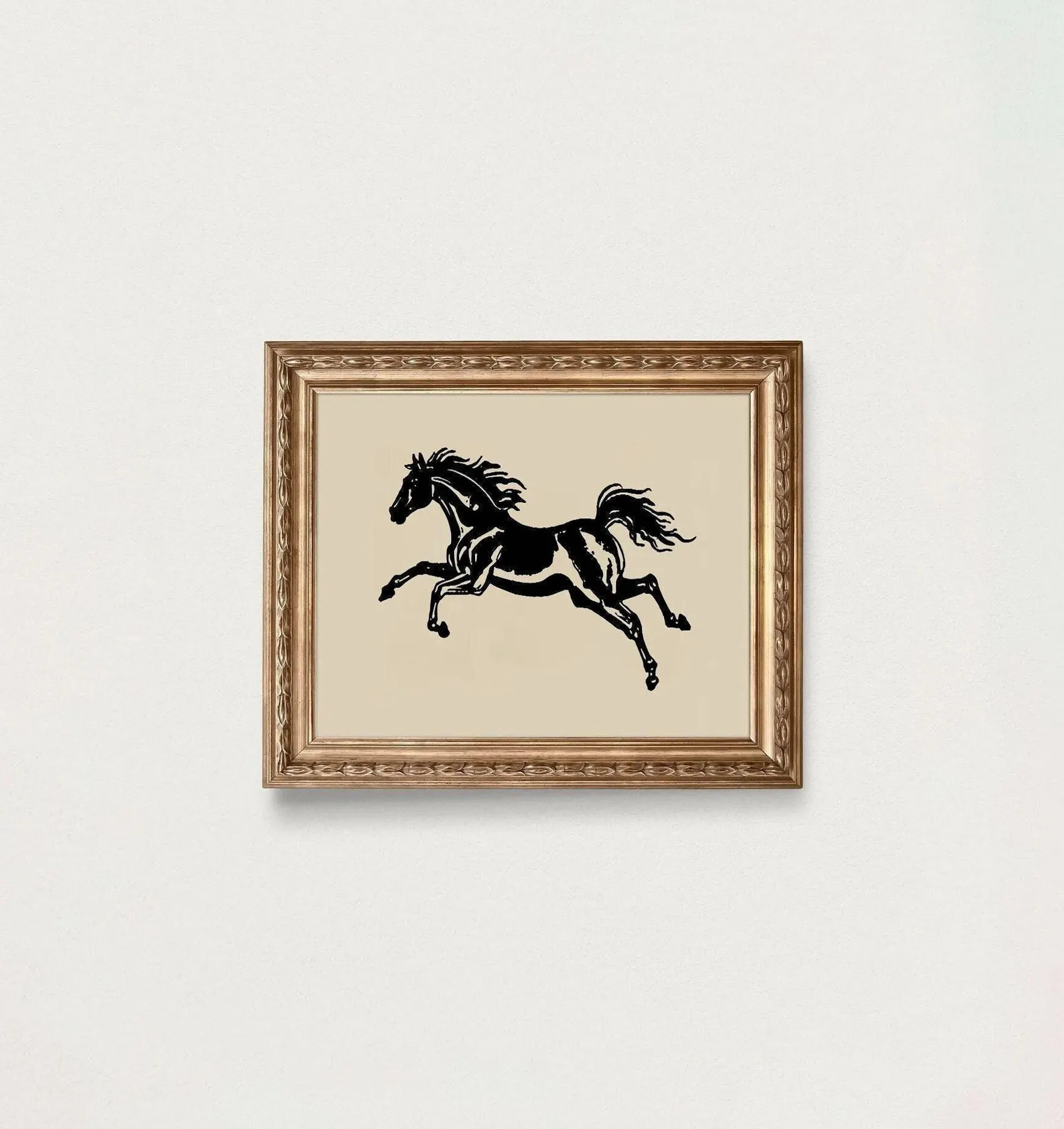 Vintage Western Horse Print, Black Retro Home Decor, Preppy Dorm Room Poster, Rustic Wall Art Liv... | Etsy (US)