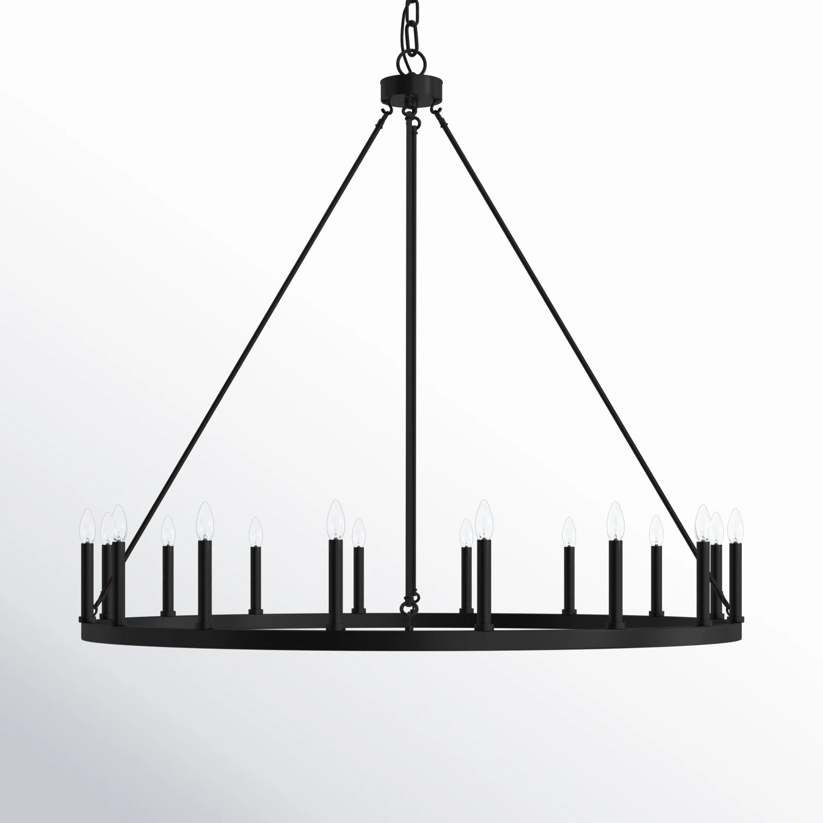 Adriana 16-Light 47" Dimmable Farmhouse Wagon Wheel Chandelier for Dining Room & Living Room | Wayfair North America