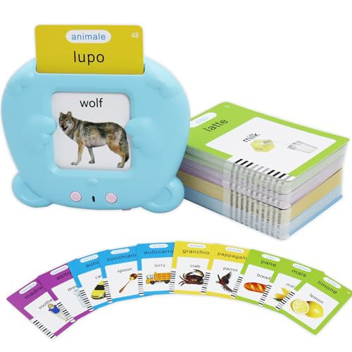 MAYAPHILOS Italian and English Talking Flash Cards, Pocket Speech for Learn Italian, Italian Language Learning Audible Talking Flashcards Toddlers' Sensory Preschool Educational Birthday Gifts | Amazon (US)