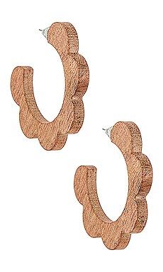 Casa Clara Bonnie Hoop Earrings in Wood from Revolve.com | Revolve Clothing (Global)