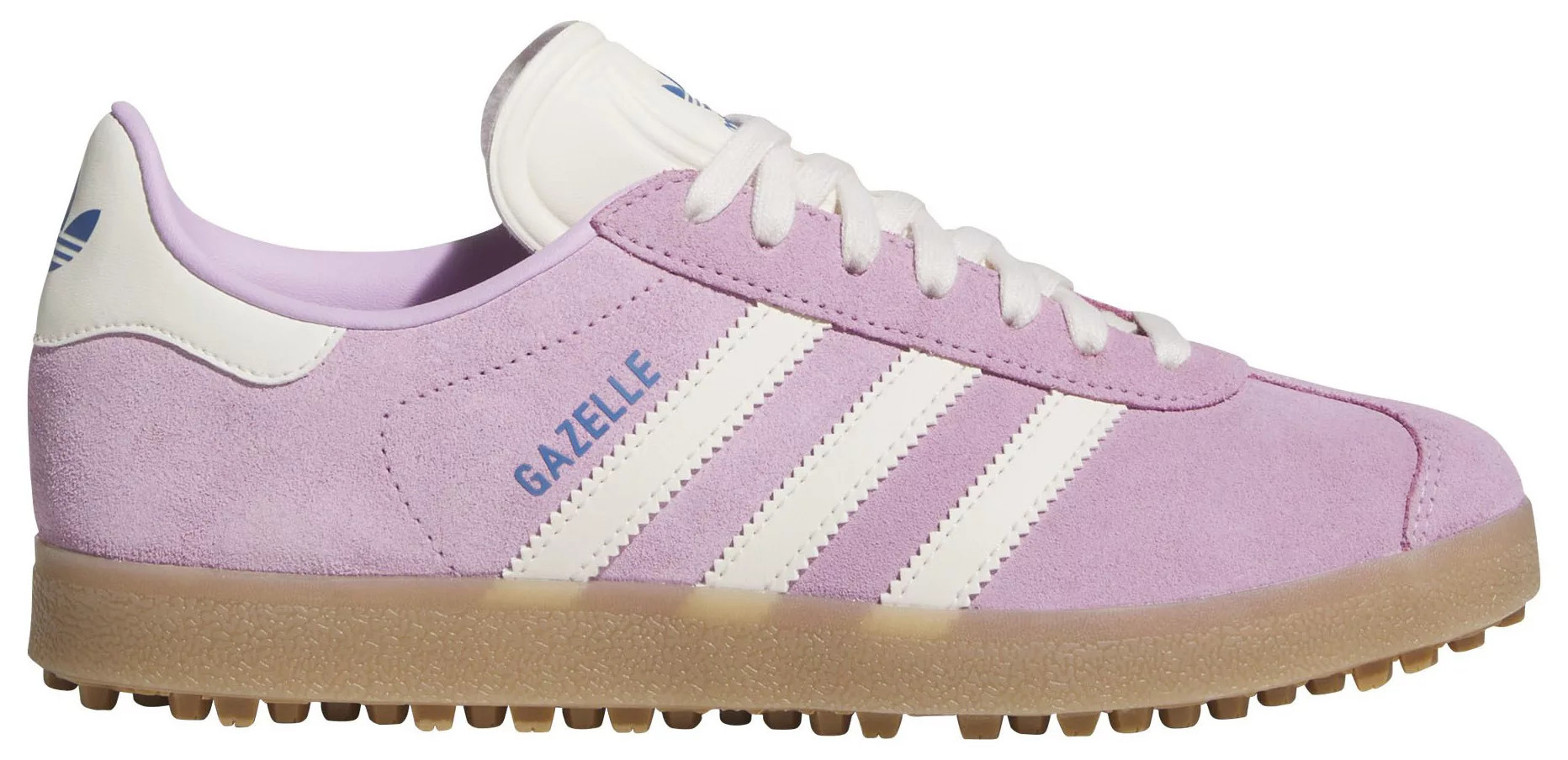 adidas Originals Women's Gazelle Spikeless Golf Shoes, Size 9.5, Bliss Lilac/White/Blue | Golf Galaxy