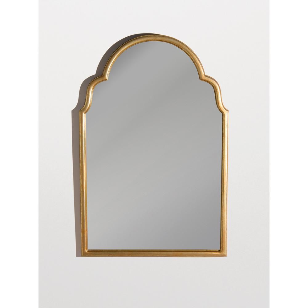 Best Home Fashion Medium Arch Gold Wood Romanesque Mirror (23 in. H x 35 in. W) | The Home Depot