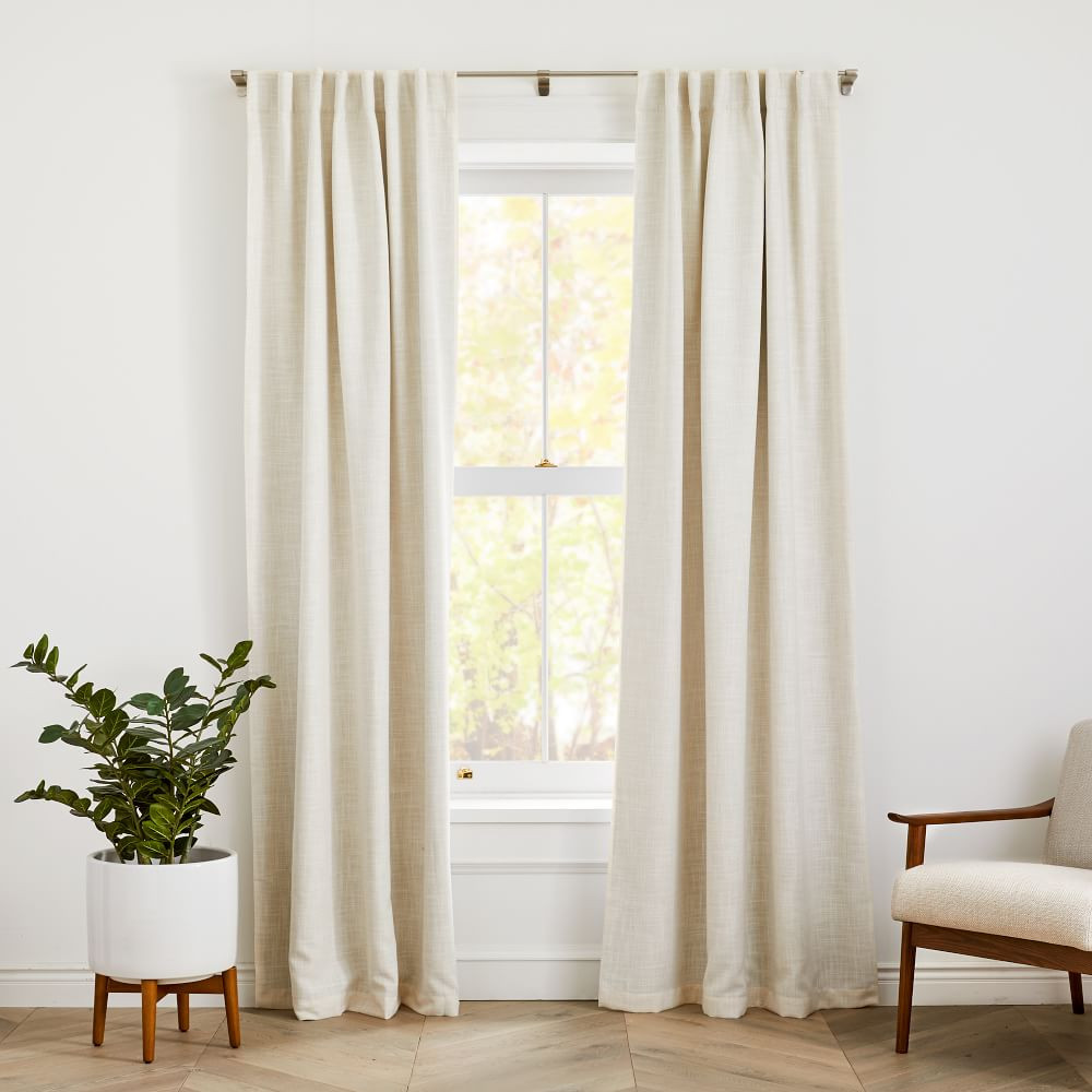 Crossweave Curtain - Natural Canvas | West Elm (US)