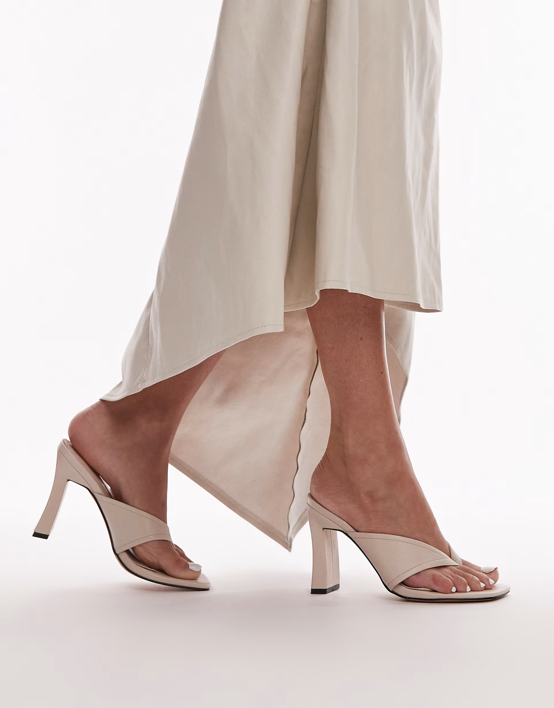 Topshop Gisele toe post heeled mule in off white | ASOS | ASOS (Global)
